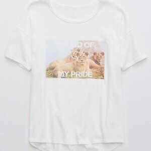 BOGO NWT Aerie Offline Proud Of My Pride Unstoppable Oversized T-Shirt White Sm
